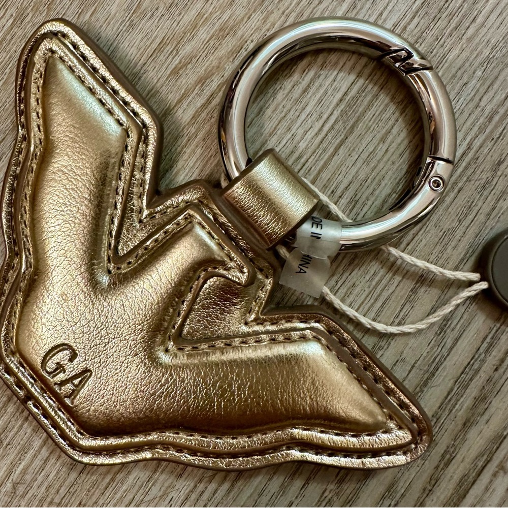 Emporio Armani key chain leather gold